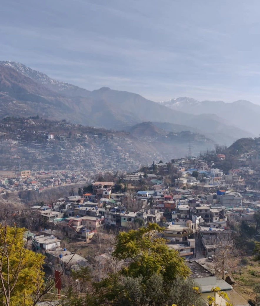 A mountain town in a valley