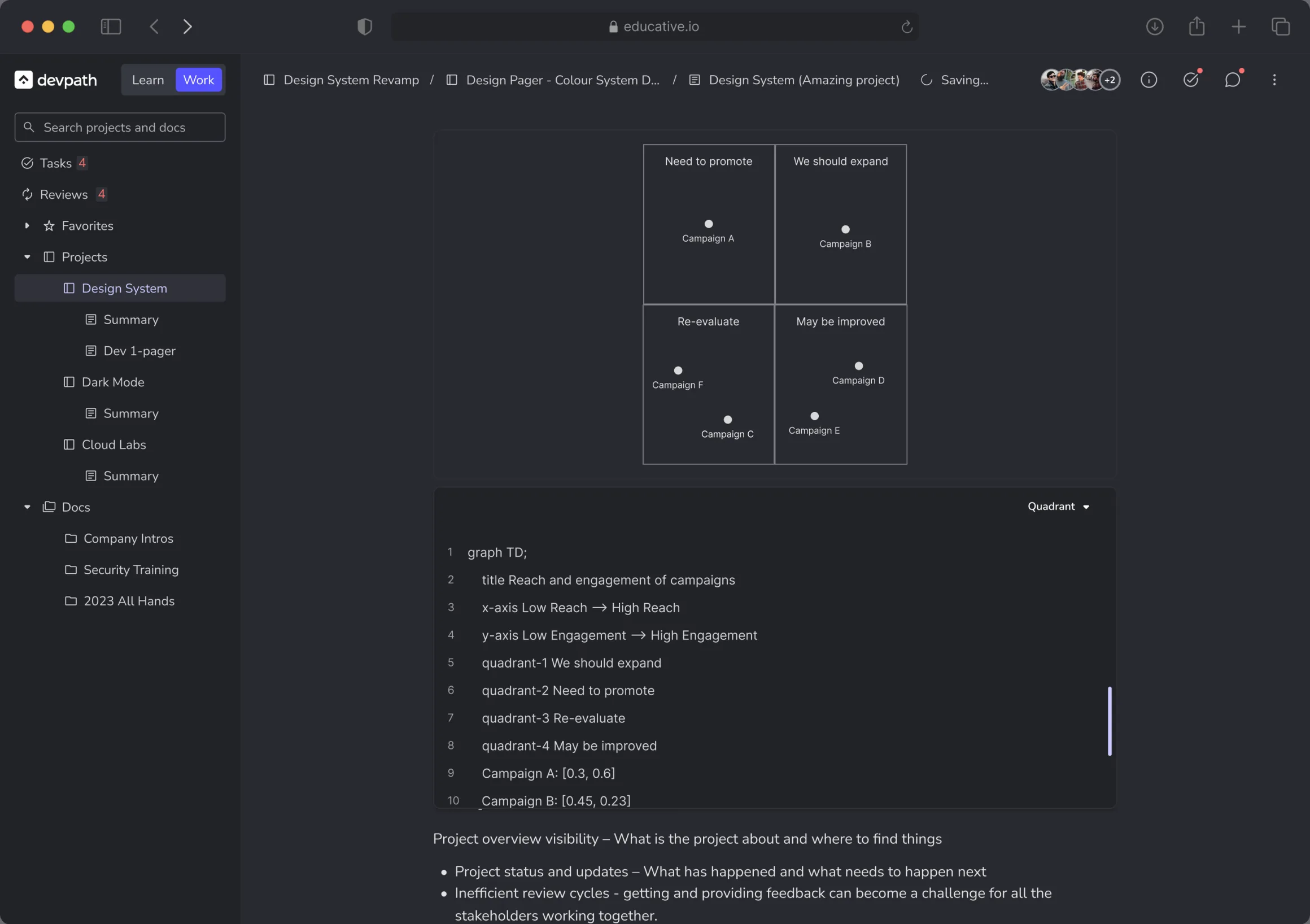 Mermaid diagram widget in a document
