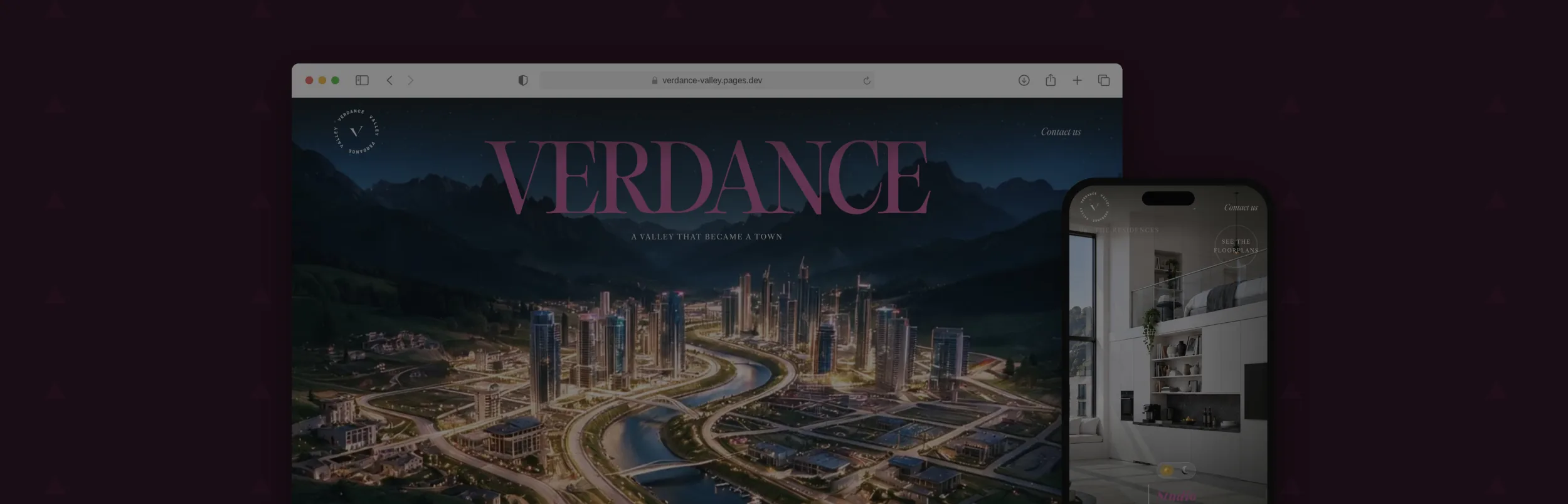 Verdance luxury property website on desktop and mobile