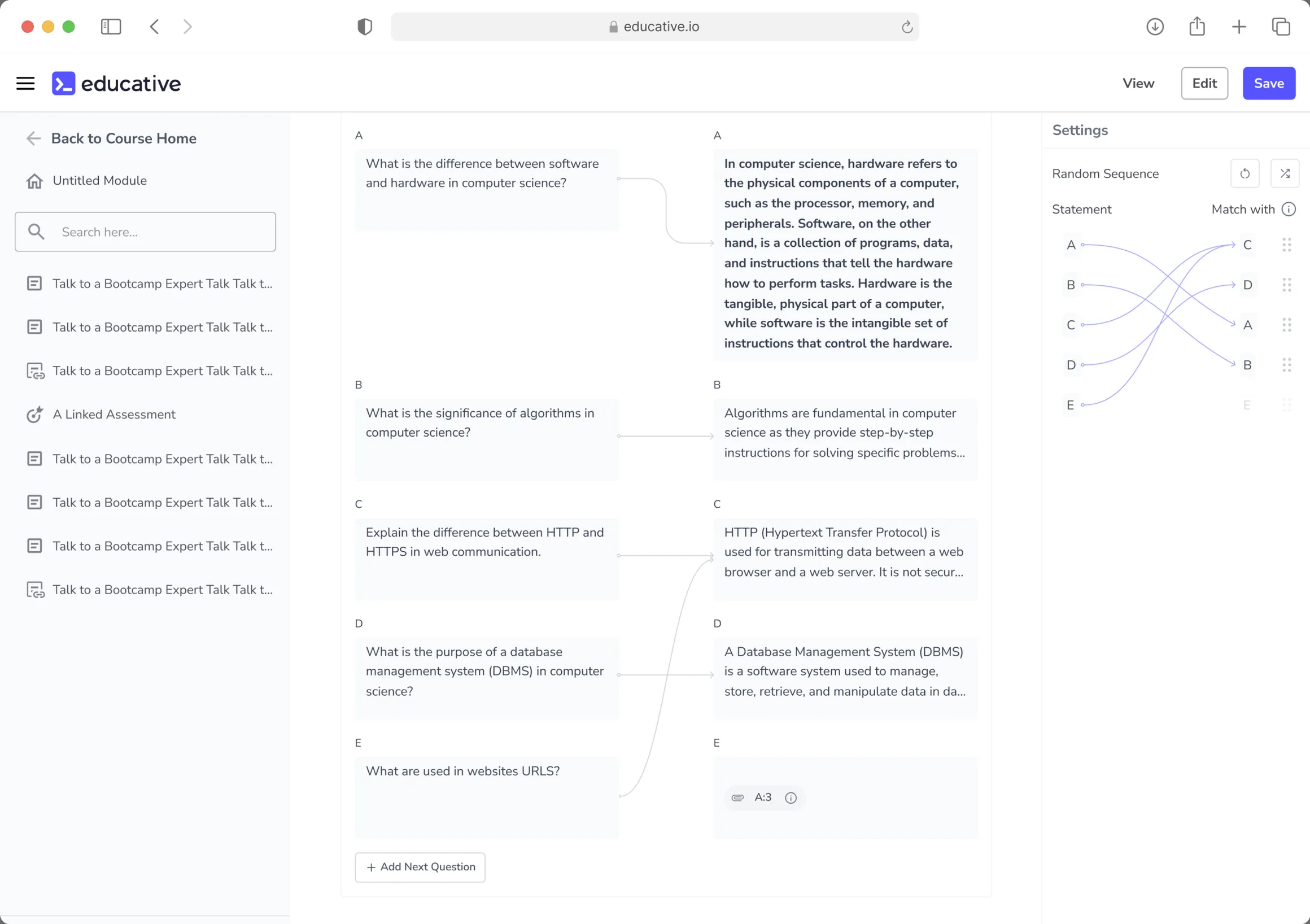 MTA editor: applying random sequences from the side navigation