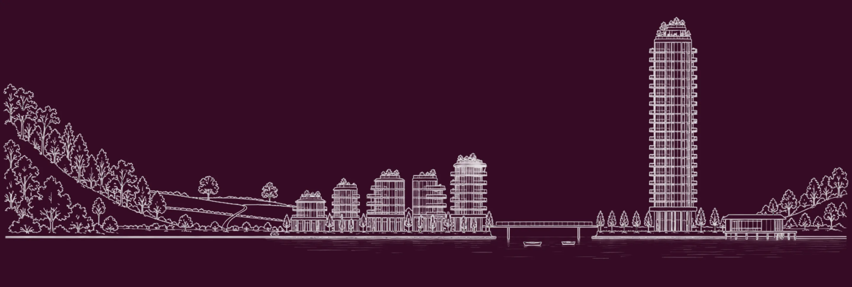 Line drawing of the Verdance skyline